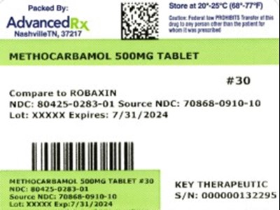 Label 1 (Methocarbamol 80425 0283 01)